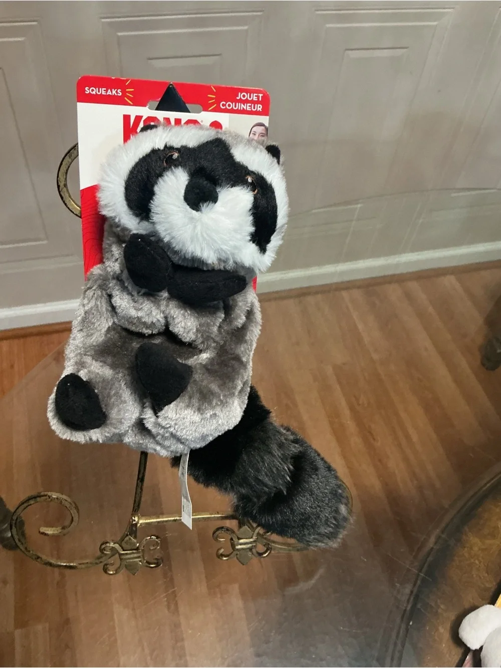 Brand New Kong Dog Wild Plush Raccoon Toy Med Ea. New 8.5” With Squeaker